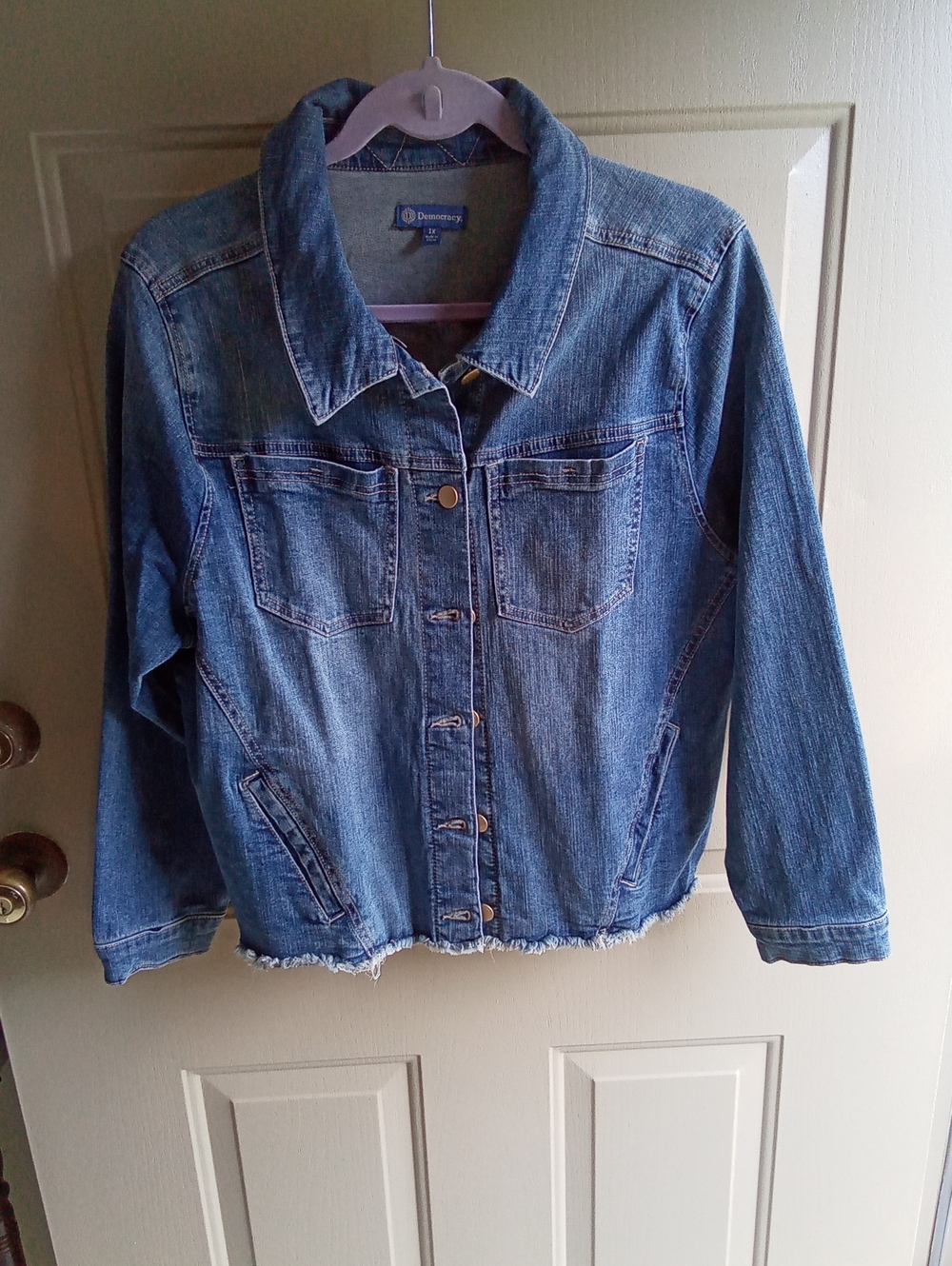 Democracy Jean Jacket/ Frayed Hem, NWOT